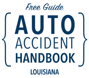 Graphic that says: Free Guide - Auto Accident Handbook - Louisiana
