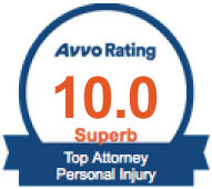 Avvo 10.0 top attorney personal injury badge