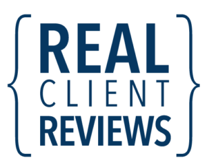 Graphic that says "real client reviews"